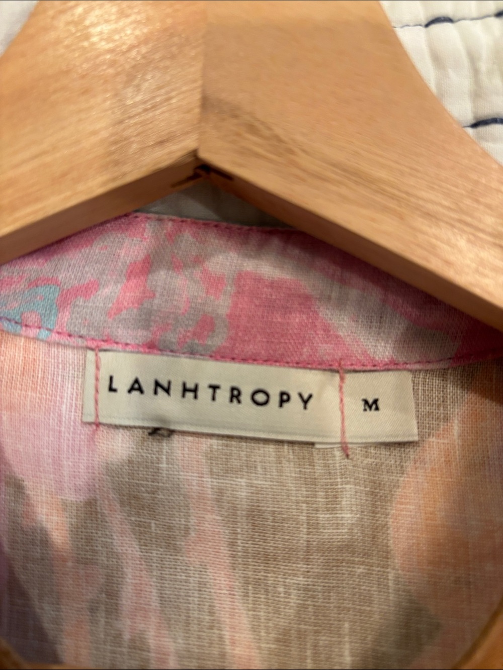 Lanhtropy brand Colorful Floral Button-Front Midi Dress - Pink, Teal & Brown - Picture 2 of 6